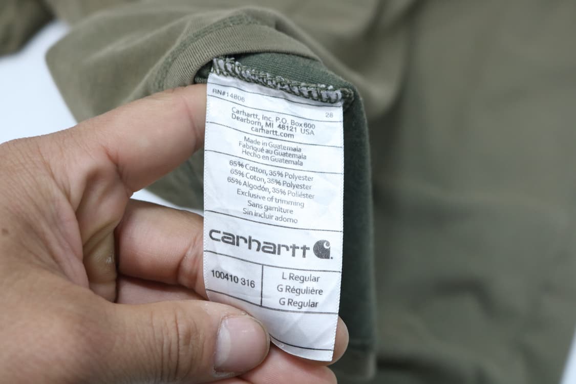 Carhartt 칼하트 빈티지 포켓 라글란 카키 반팔 티셔츠 (L) 상품이미지10