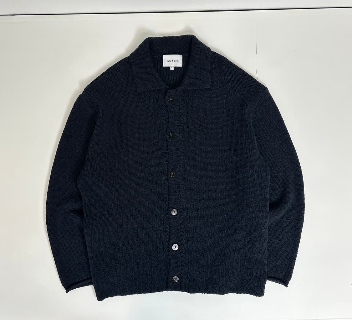 Art if acts Boucle Knit Cardigan (L)navy 상품이미지1