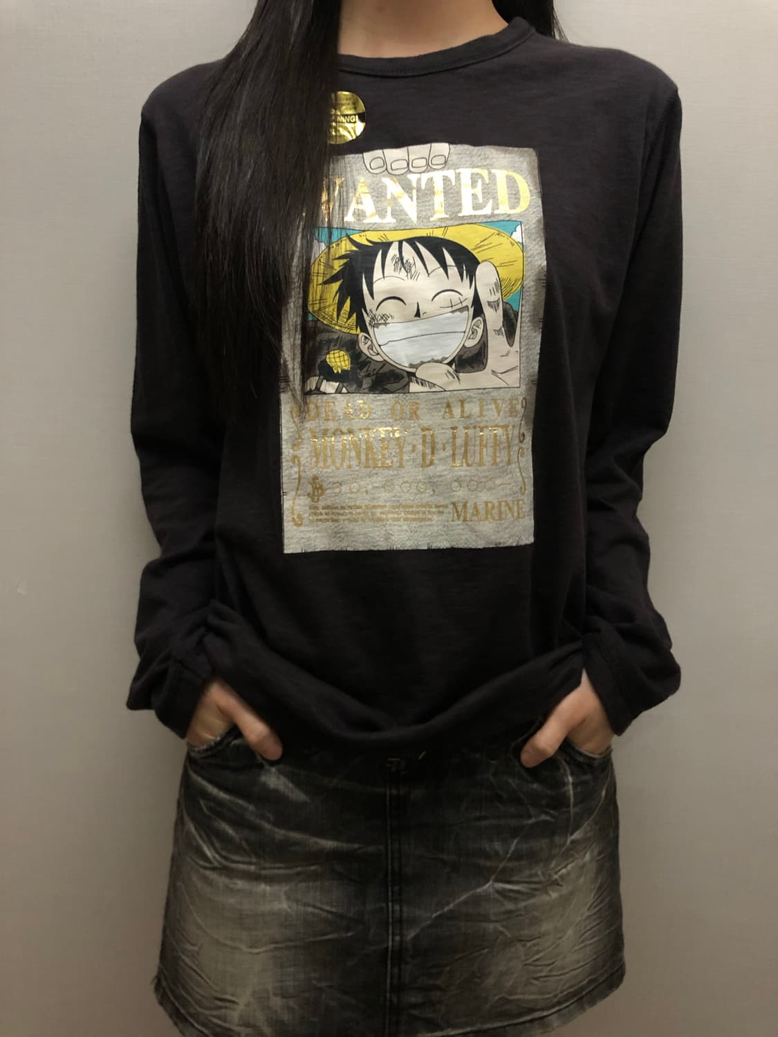 빈티지 원피스 루피 프린팅 롱 슬리브 상품이미지5