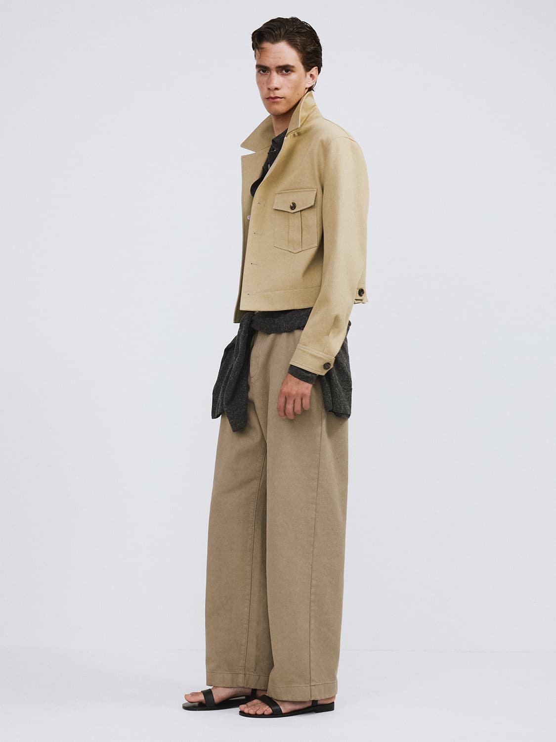 렉토 26SS 시그니쳐 밀리터리 코튼 자켓 라이트 카키 상품이미지4