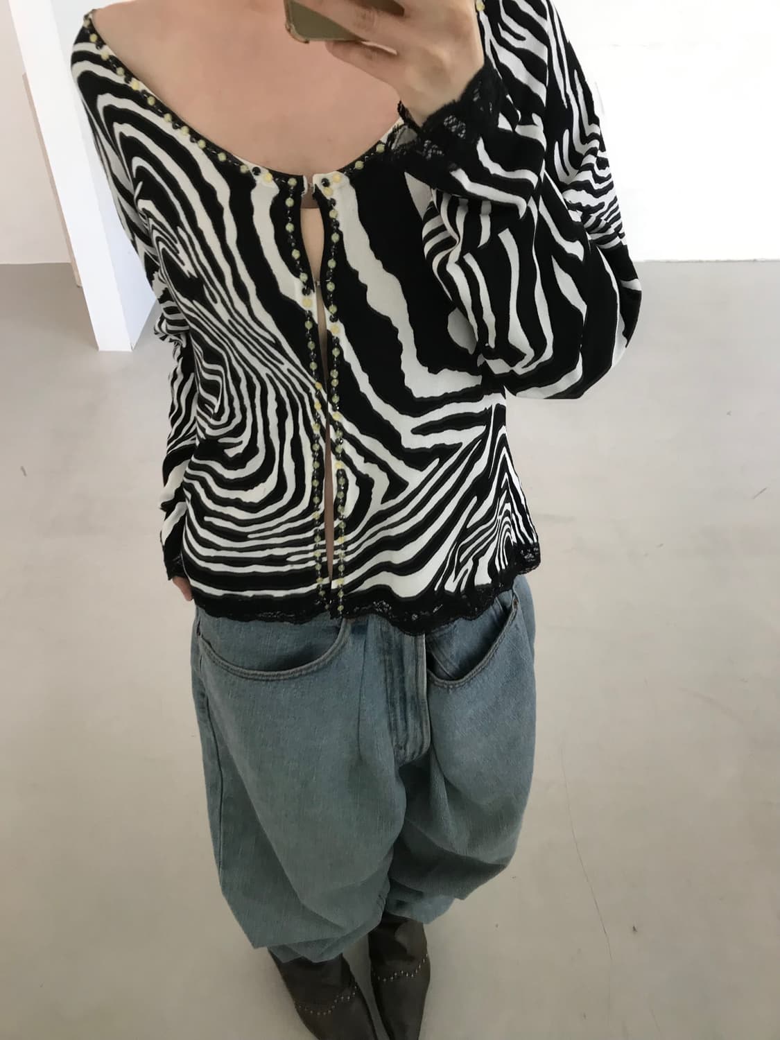 vintage pattern cardigan  상품이미지3