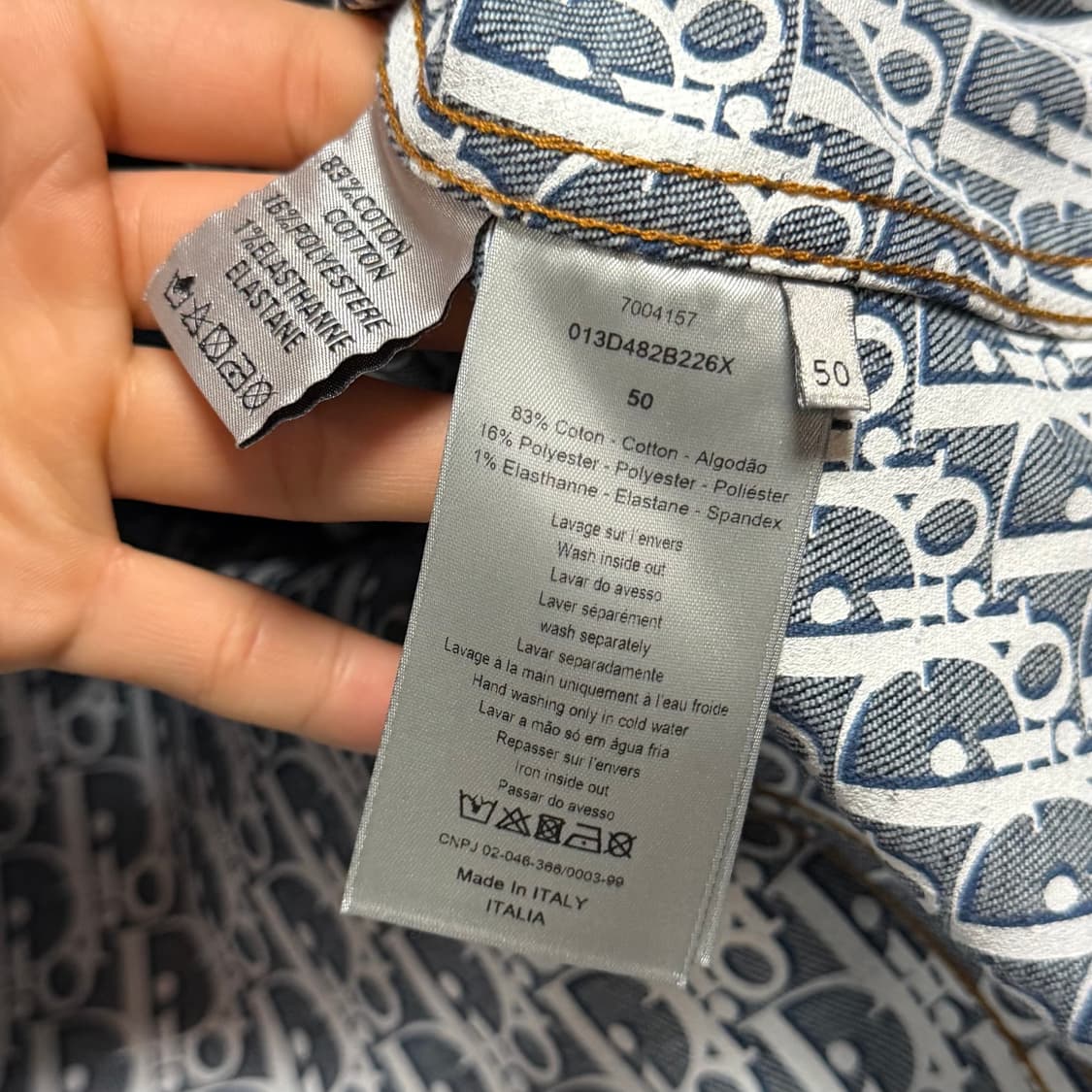 [S급/50] 디올 오블리크 데님 자켓 팬츠 셋업 상품이미지5