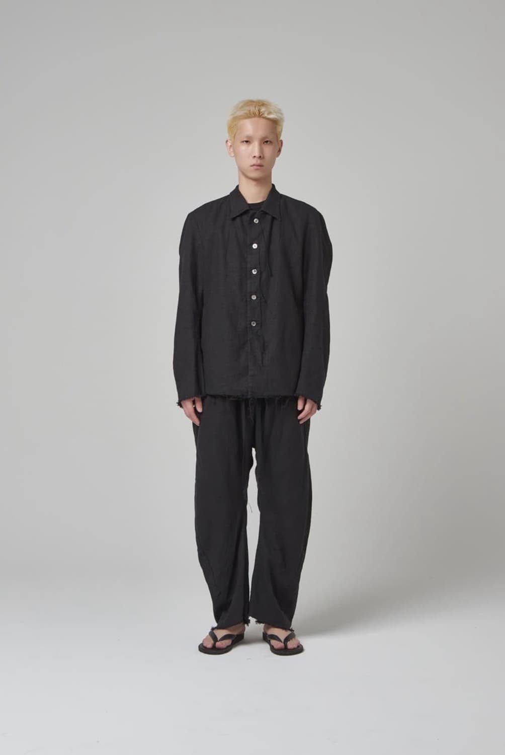 Raw Cut Linen Shirts Black (Tailor Made) 상품이미지10