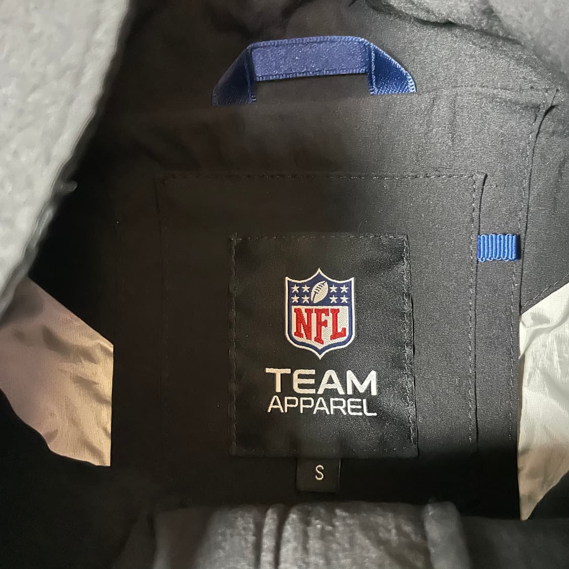 NFL 팀어패럴 블랙 화이트 배색 나일론 바람막이 자켓 S 상품이미지4