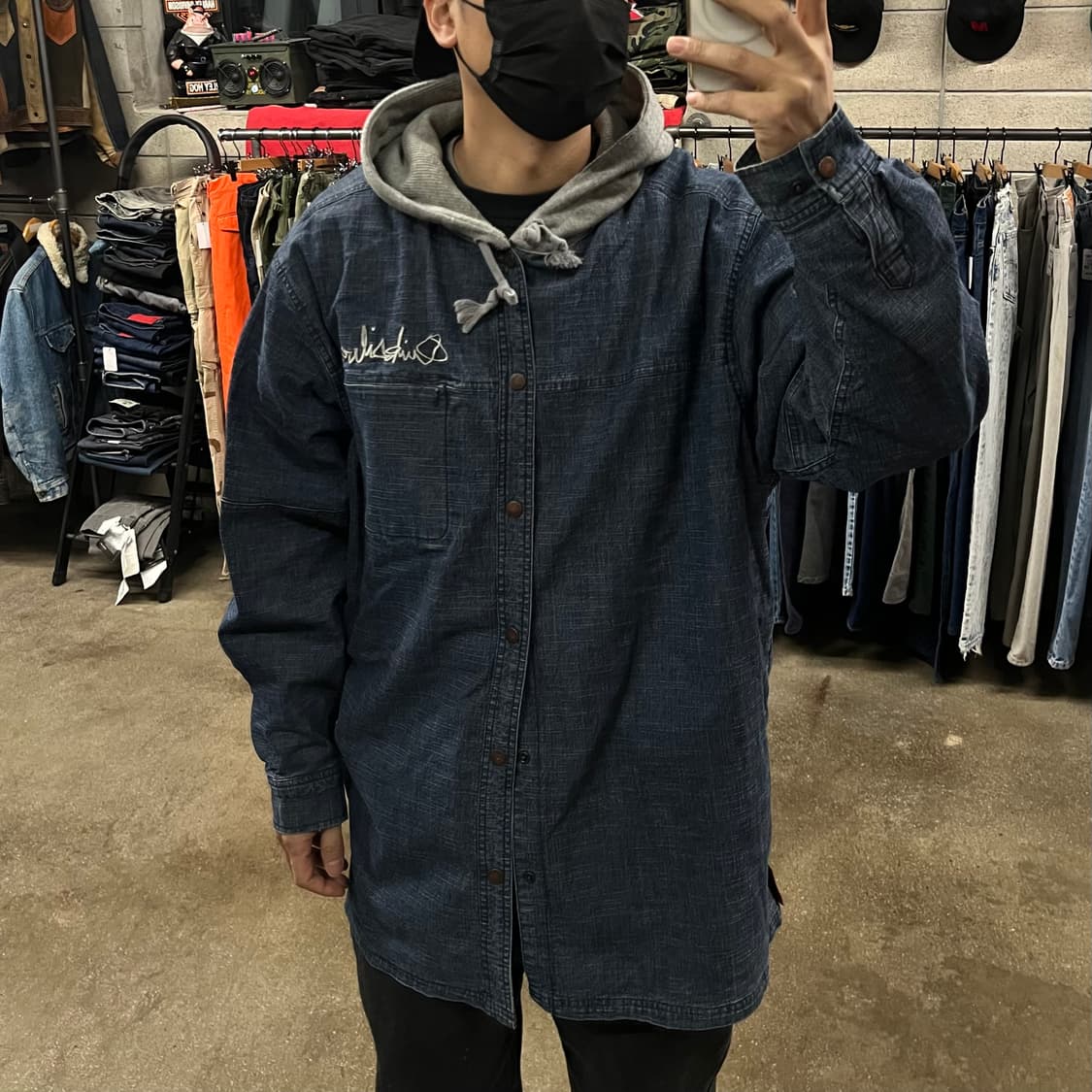 00s 퀵실버 데님 레이어드 셔츠 (110) 상품이미지8