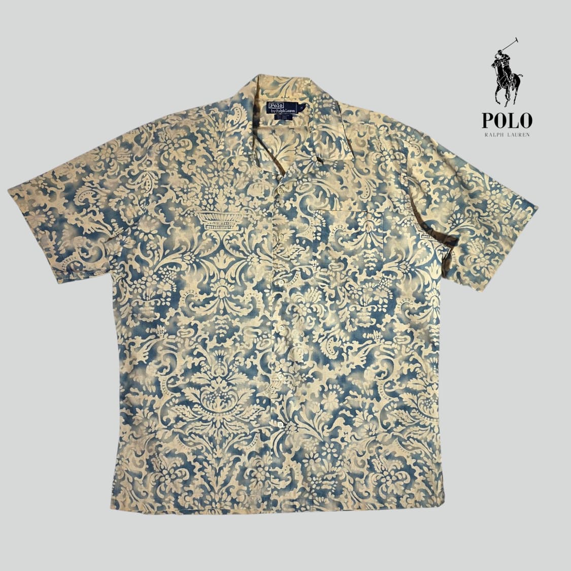 [M]90s 폴로 랄프로렌 플로럴 반팔 셔츠 상품이미지1