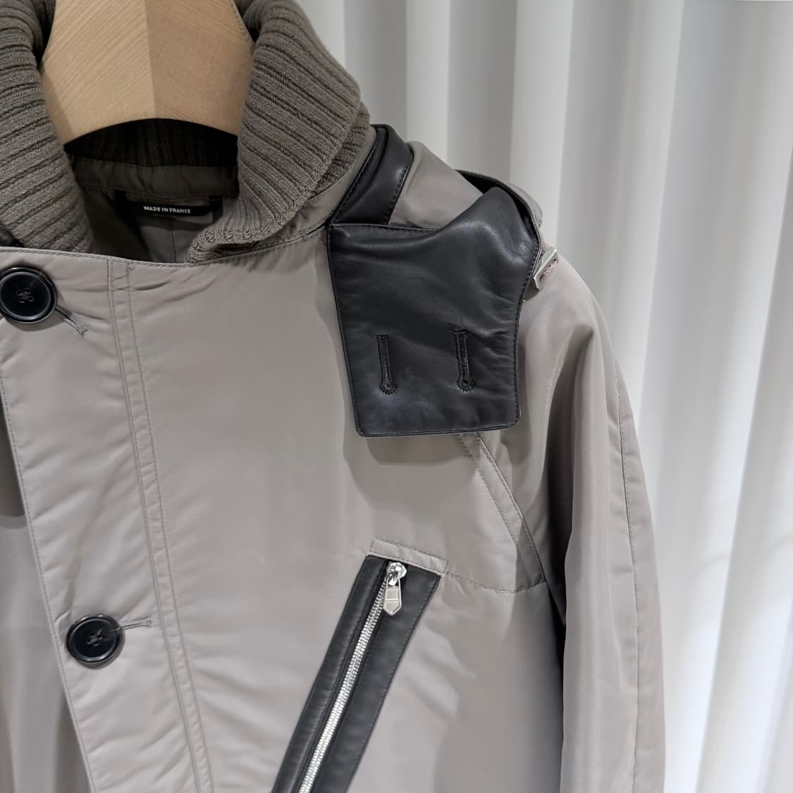 (A+/46) / 에르메스 양가죽 손목 로고 롱자켓 롱코트 상품이미지4