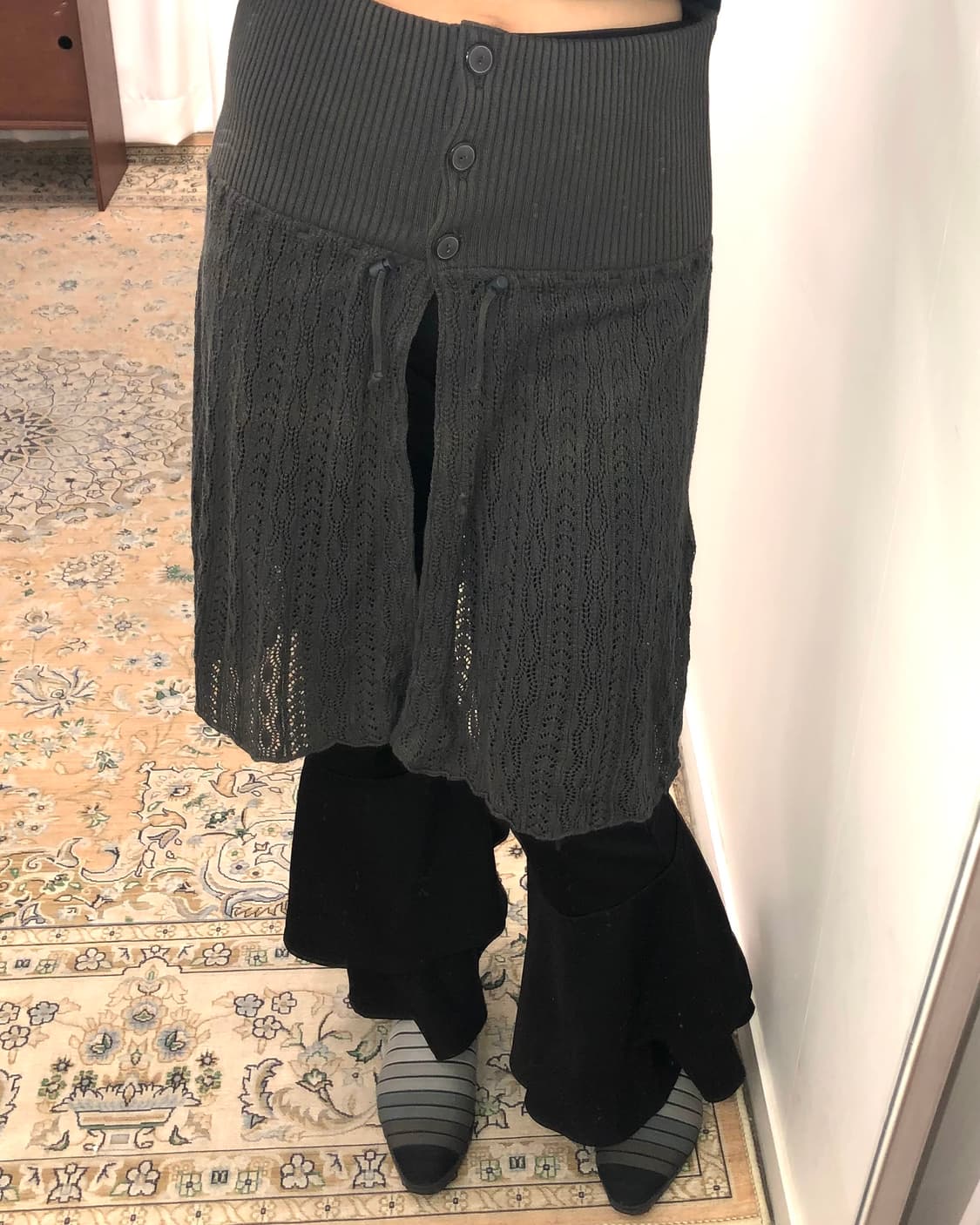 그레이 레이어드 스커트 상품이미지2