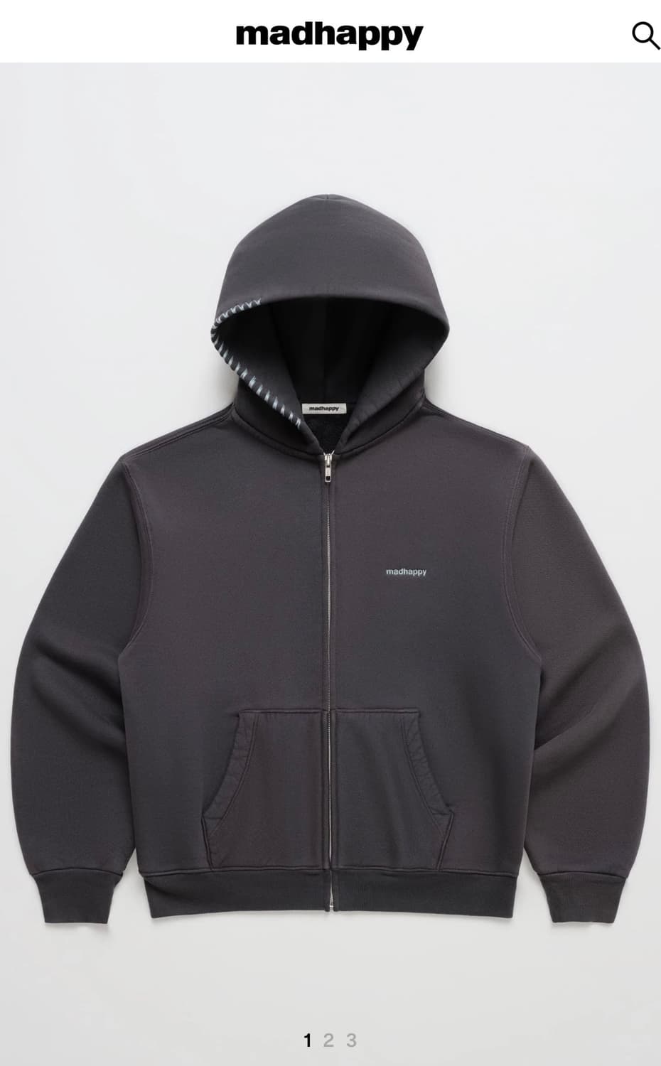 (교환) Madhappy black hood zip up XL 상품이미지1