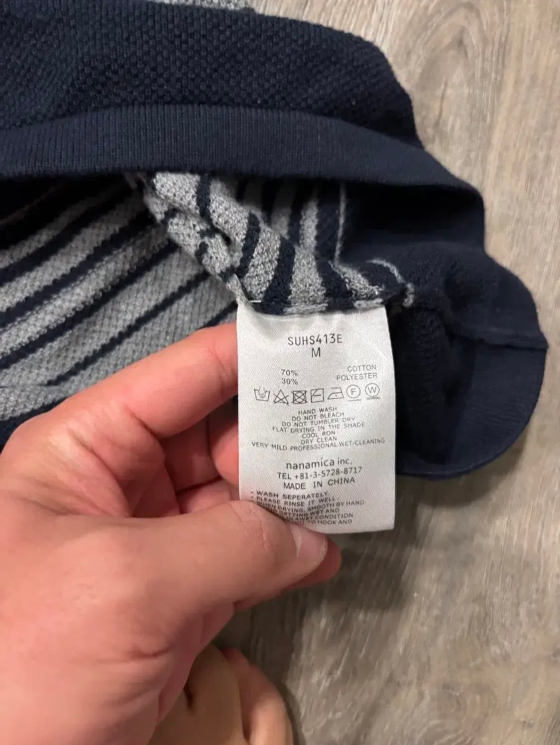 나나미카 스트라이프 폴로 니트 셔츠 네이비 m사이즈 상품이미지4