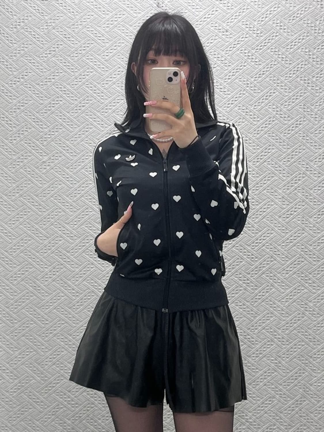 아디다스 Y2K 키치 스트릿 펑크 하트 도트 져지 집업 C12370 상품이미지2