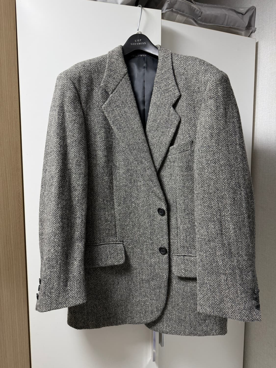 헤리스트위드 퓨어뉴울 헤링본 블레이저 자켓 상품이미지1