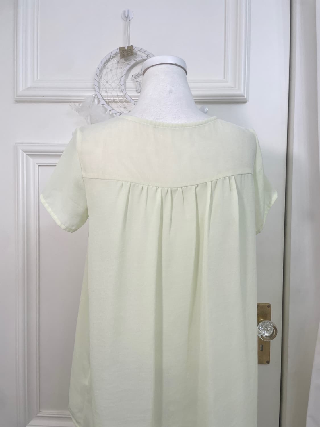 light green ruffle chiffon blouse 상품이미지4