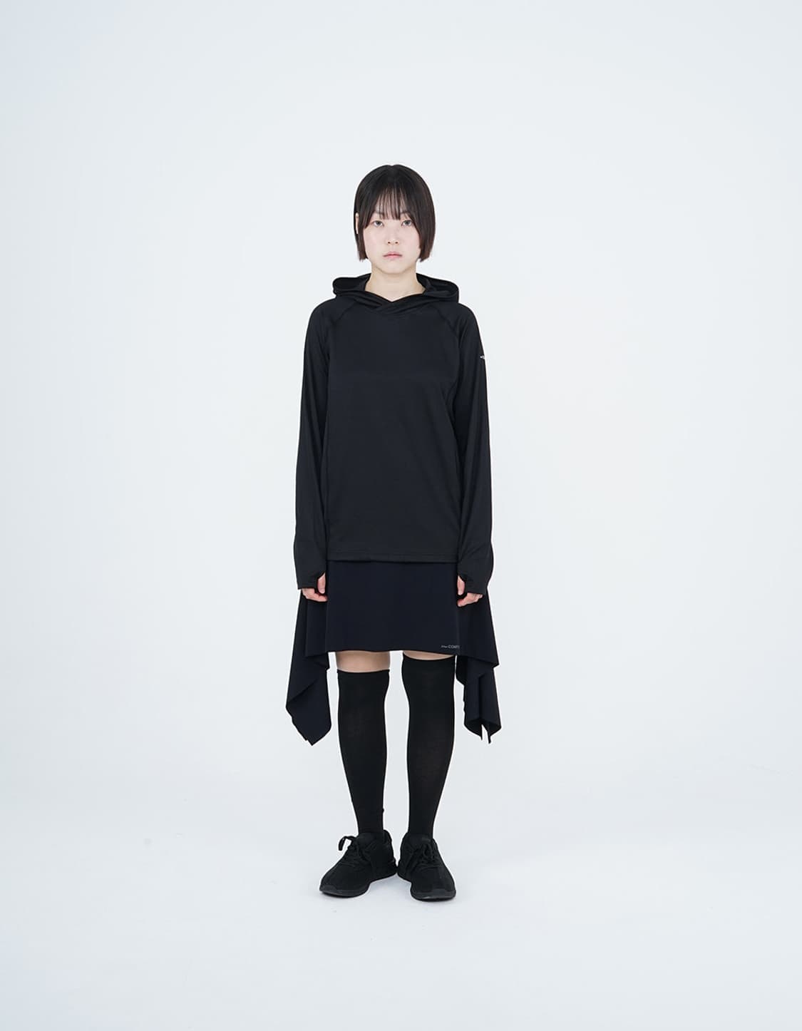 25-003 Flared Skirt - Black 지초이 레이어드스커트 상품이미지3