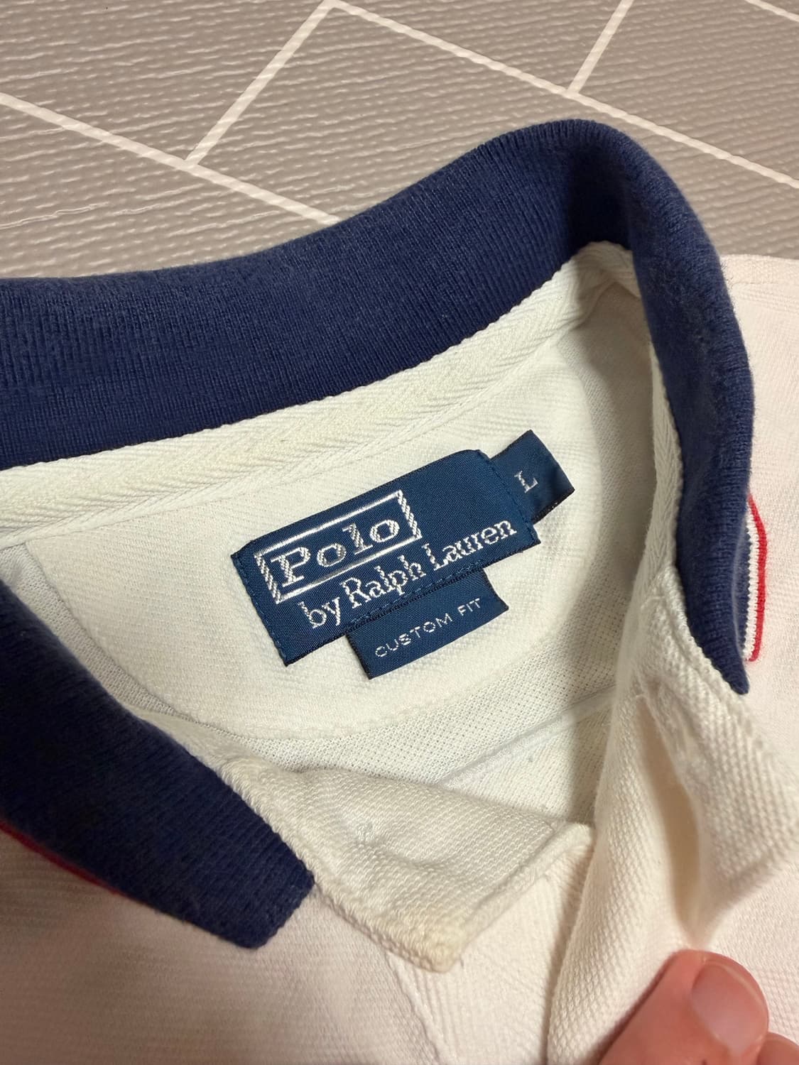 폴로 빅포니 성조기 반팔 럭비티 화이트 (1) 상품이미지8