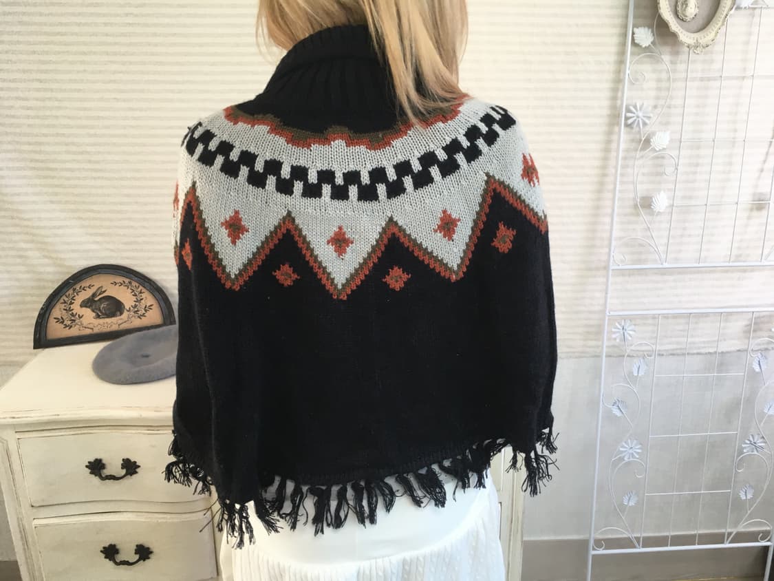 일본빈티지 보헤미언 케이프 가디건 상품이미지5