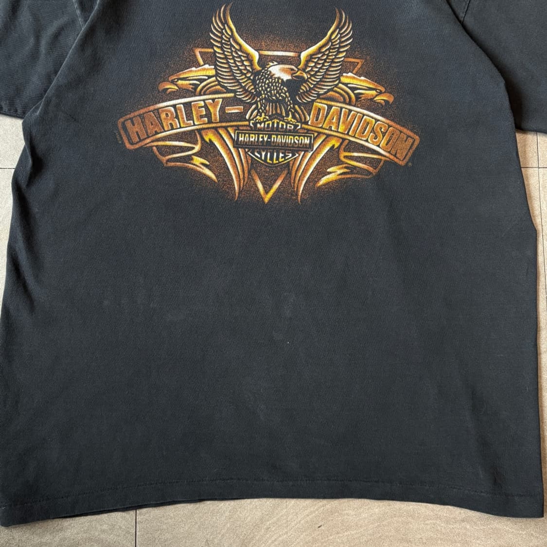 95년 미국 생산 할리데이비슨 블랙 반팔 티셔츠 싱글스티치 상품이미지4