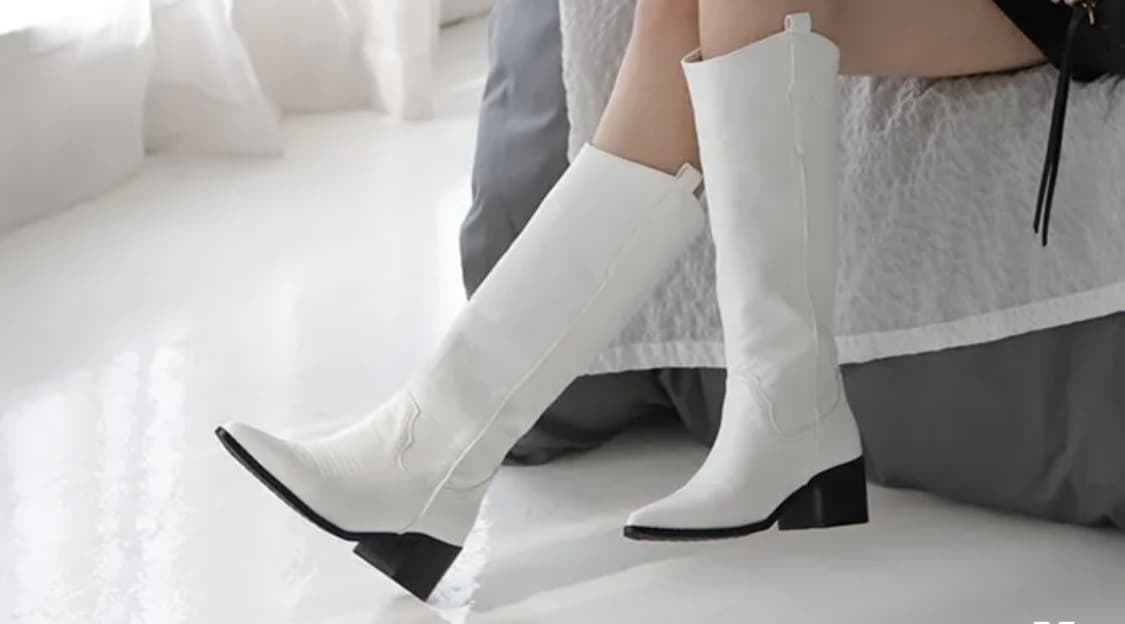 화이트 롱부츠  상품이미지1