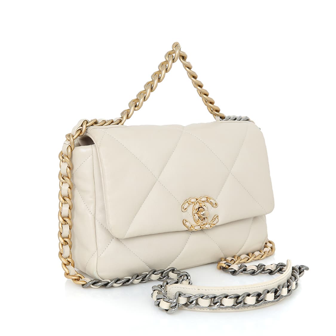 샤넬 19백 CC로고 콤비 체인 크로스 미듐 AS1160 상품이미지2