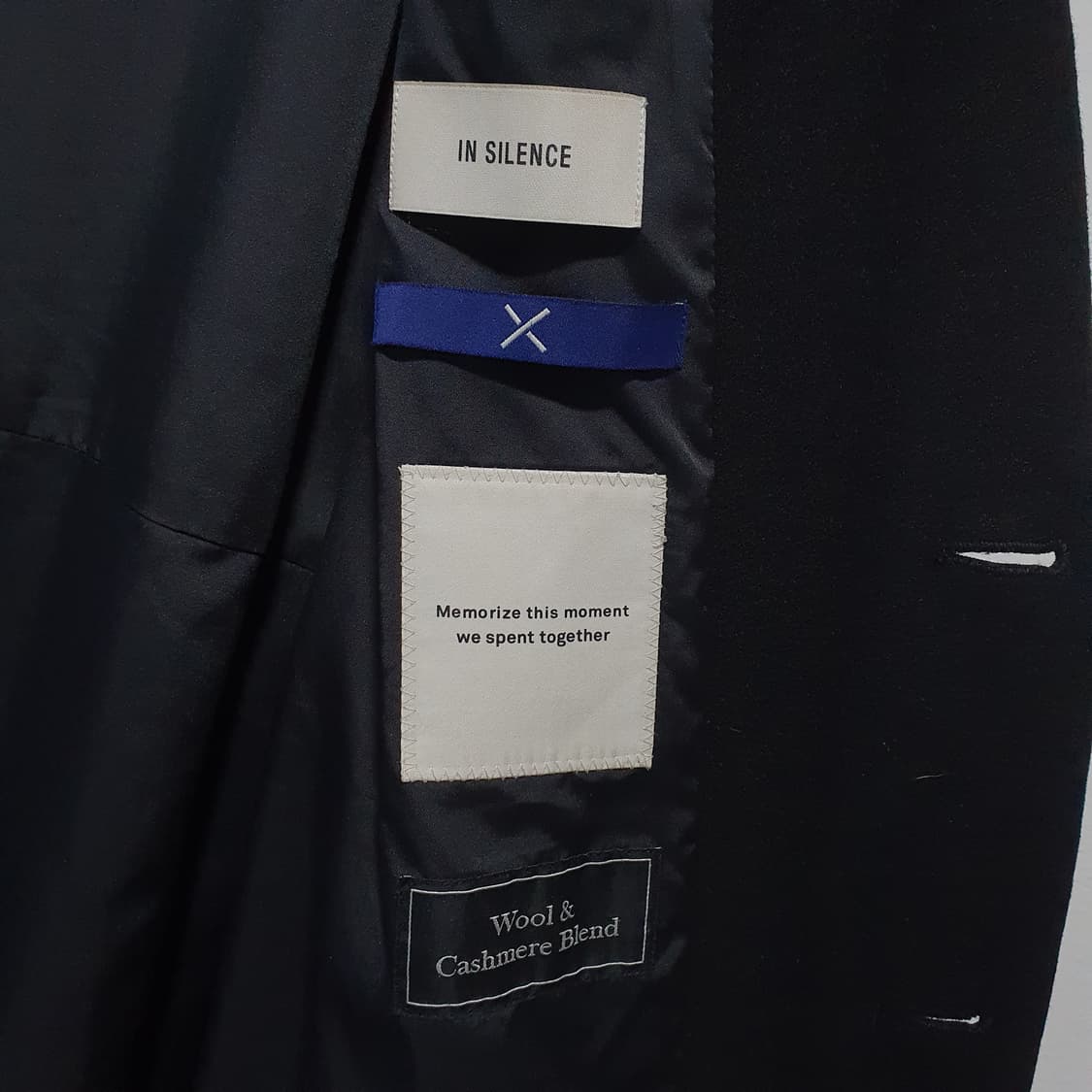 실측 XL) 인사일런스 X 분트 싱글 울 캐시미어 블렌드 코트 자켓 블랙 상품이미지6