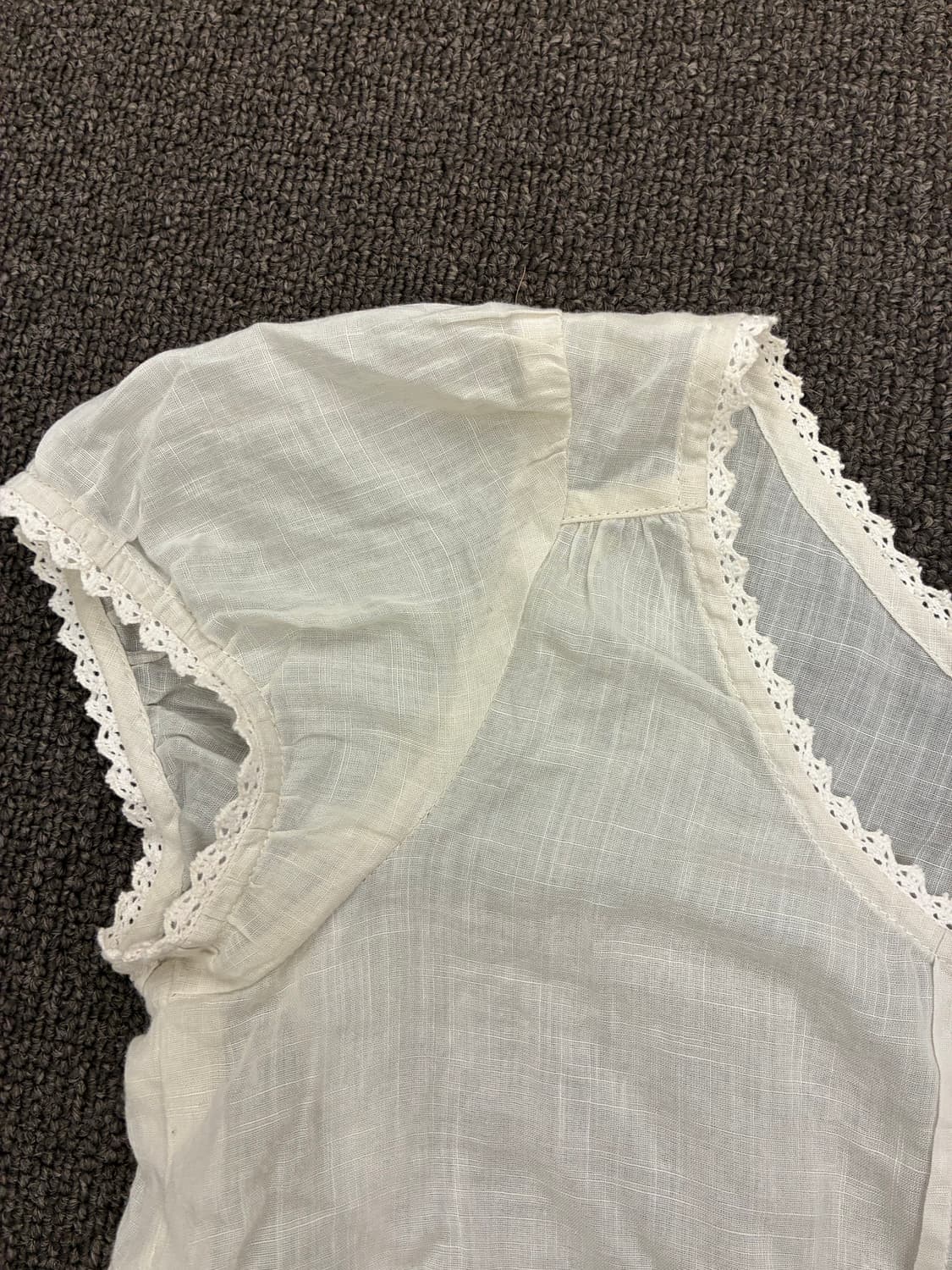 38)Japanese vintage 여성 레이스 디테일 반팔 블라우스 상품이미지4