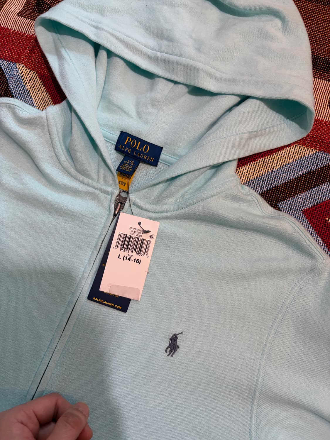 55) 폴로 랄프로렌 후드집업 민트 (새상품, QR정품) 상품이미지4