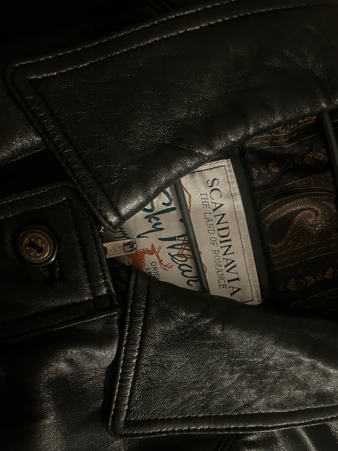 빈티지 하프 레더 자켓 상품이미지3