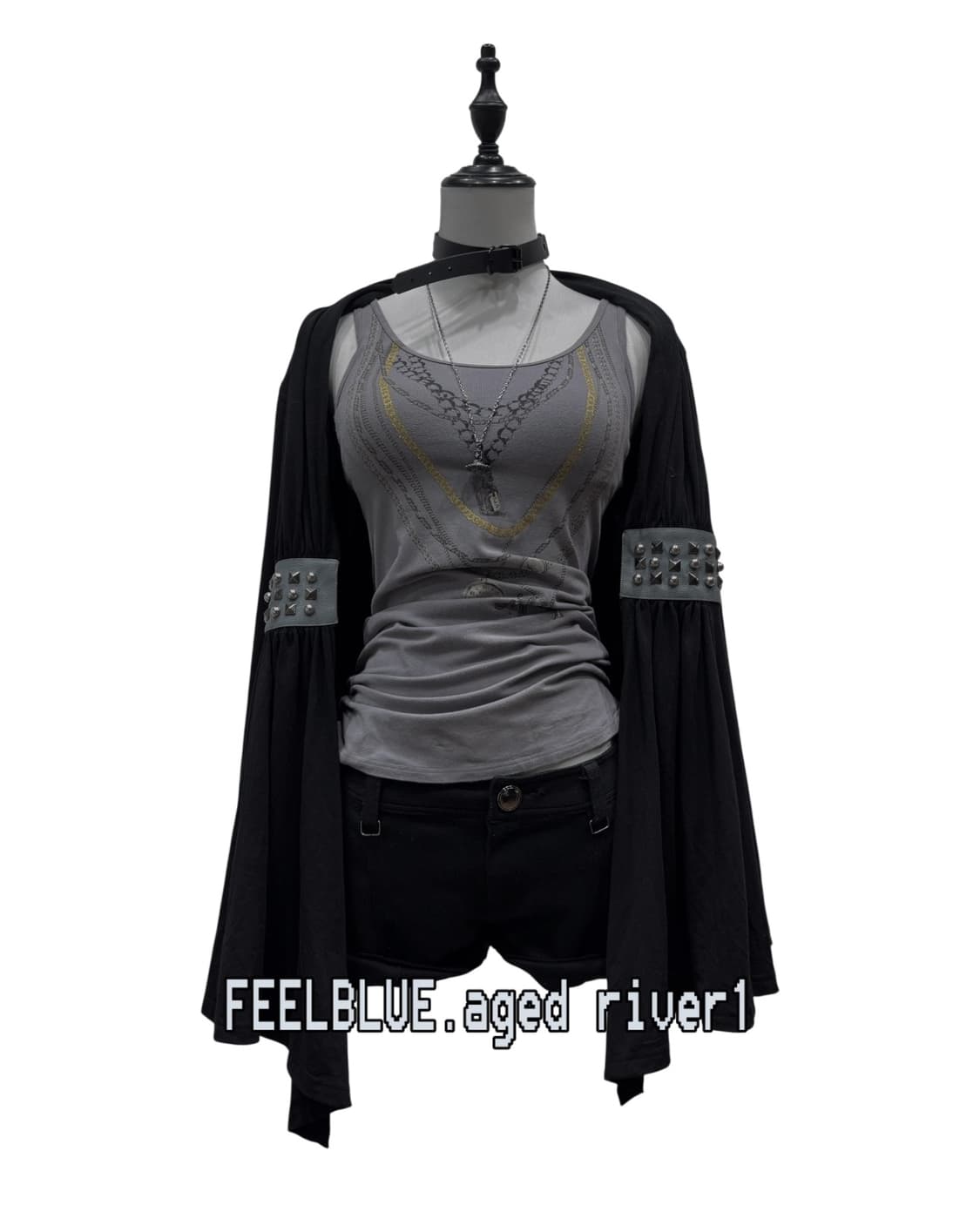 Punk Layered Gray Set 펑크 블랙&그레이 3pcs 세트 상품이미지8