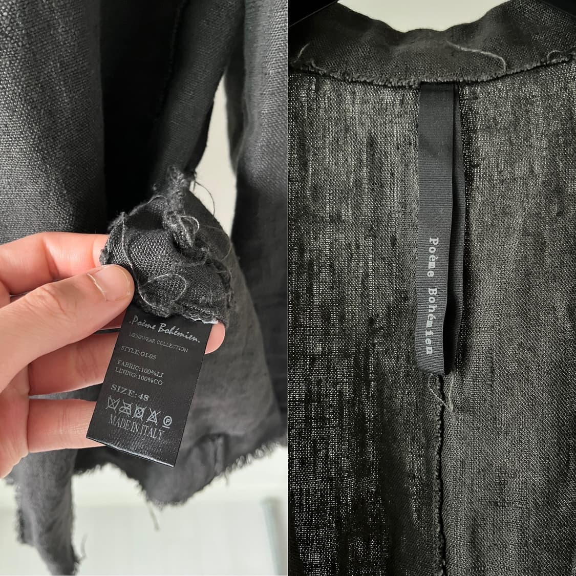 Poeme Bohemien Cut Off Linen Jacket 상품이미지10