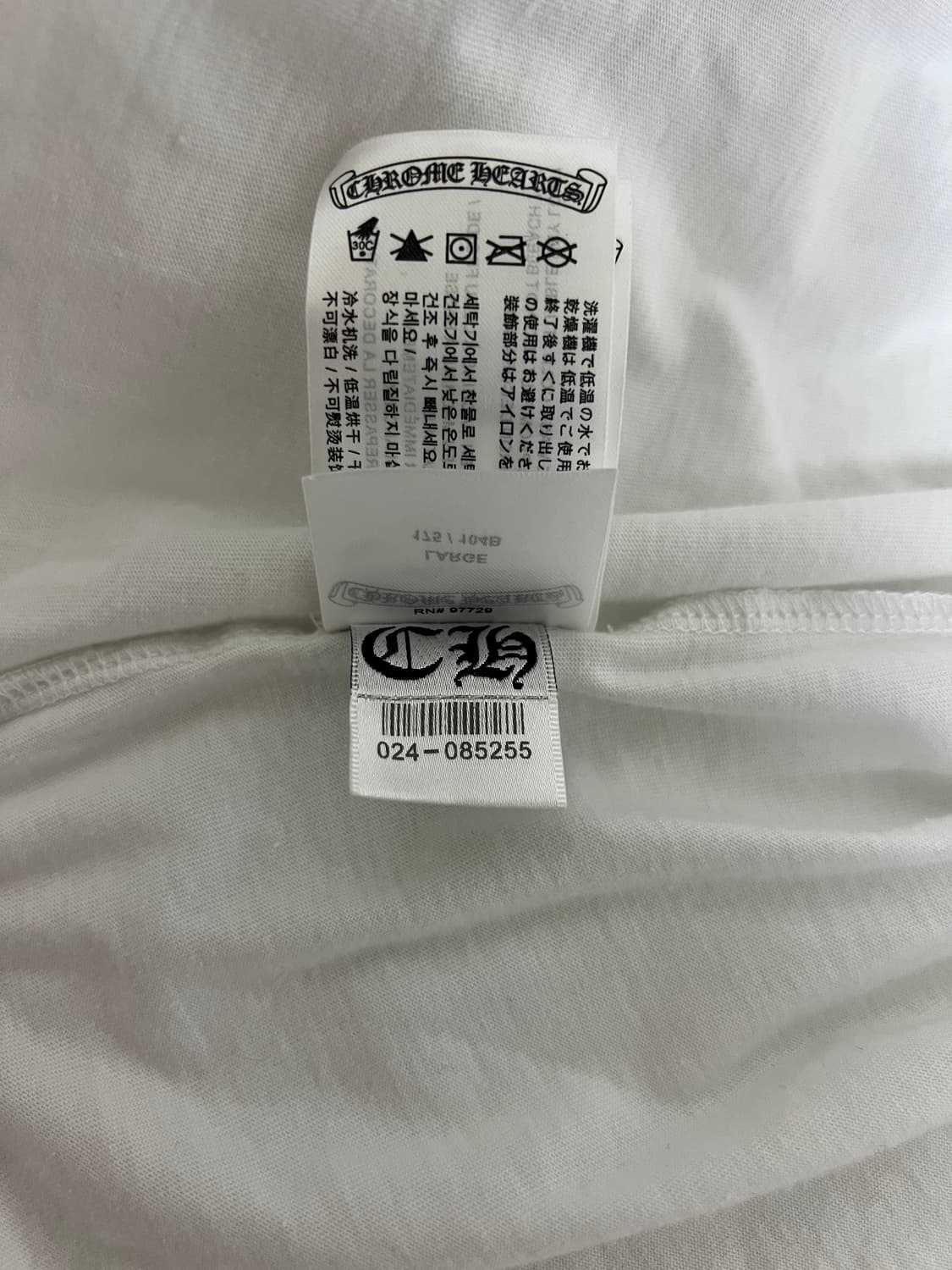 크롬하츠 홀스슈 플로랄 롱슬리브 화이트 L 새상품 상품이미지4