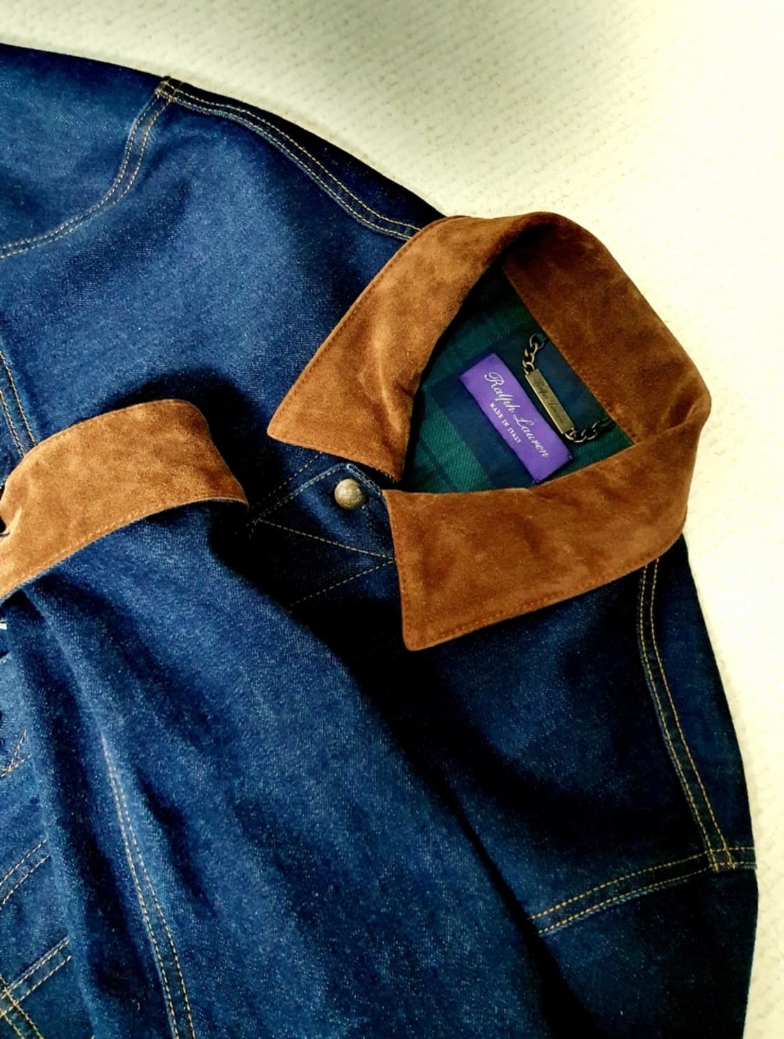랄프로렌 퍼플라벨 스웨이드 카라 데님자켓 상품이미지6