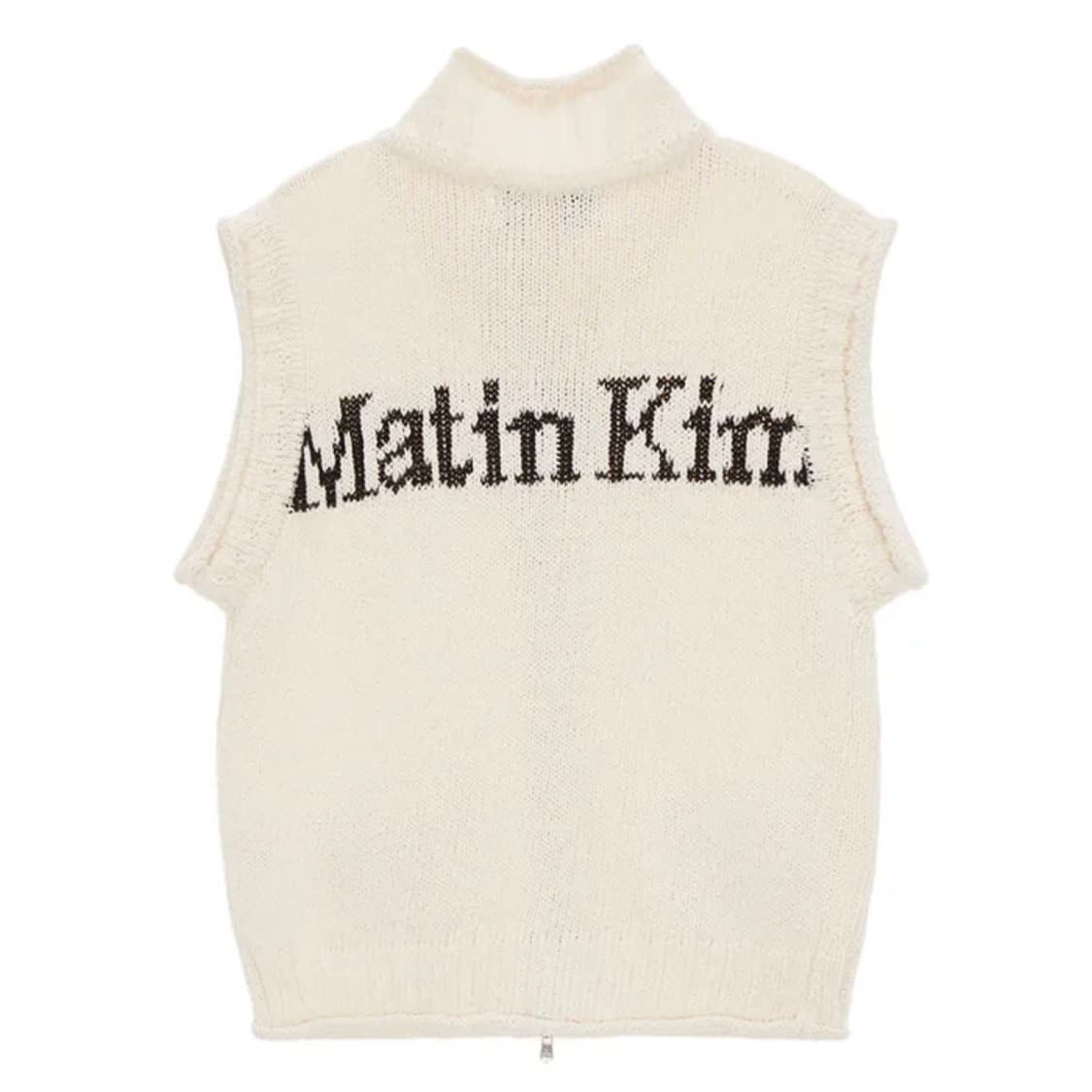 마뗑킴 spell point knit vest in beige 상품이미지1