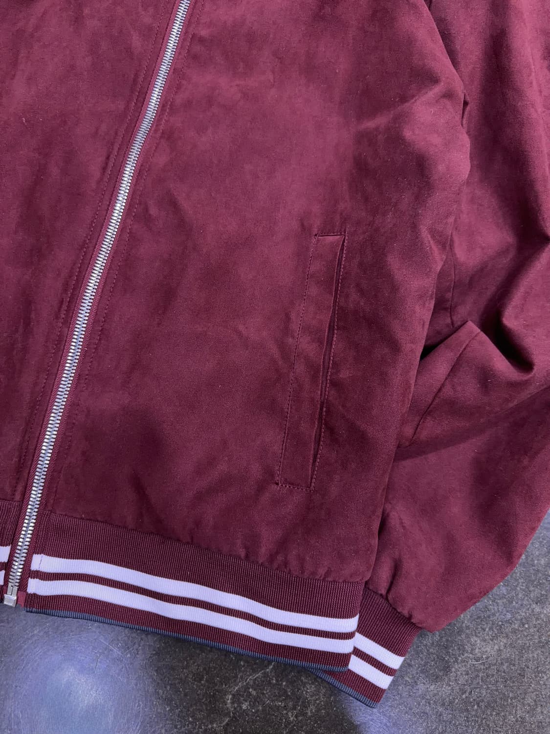 자라 버건디 스웨이드 블루종 자켓 점퍼 L 상품이미지4