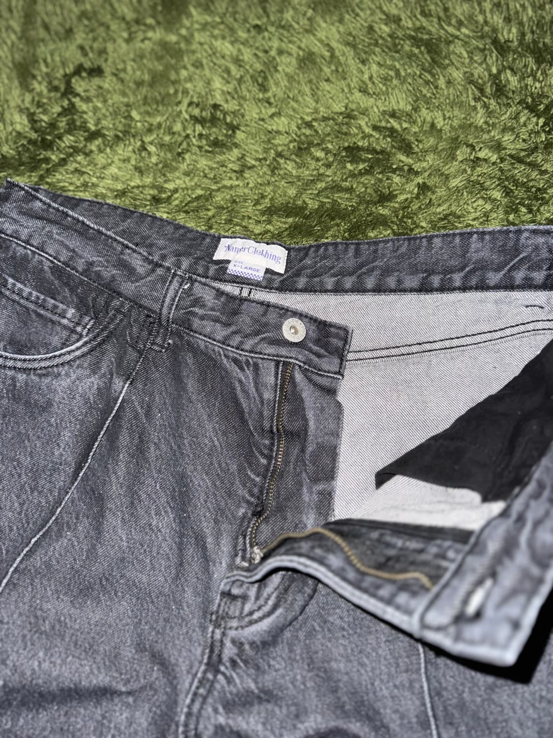 [XL] Namerclothing 네이머클로딩 핀턱 데님 팬츠 그레이 상품이미지3