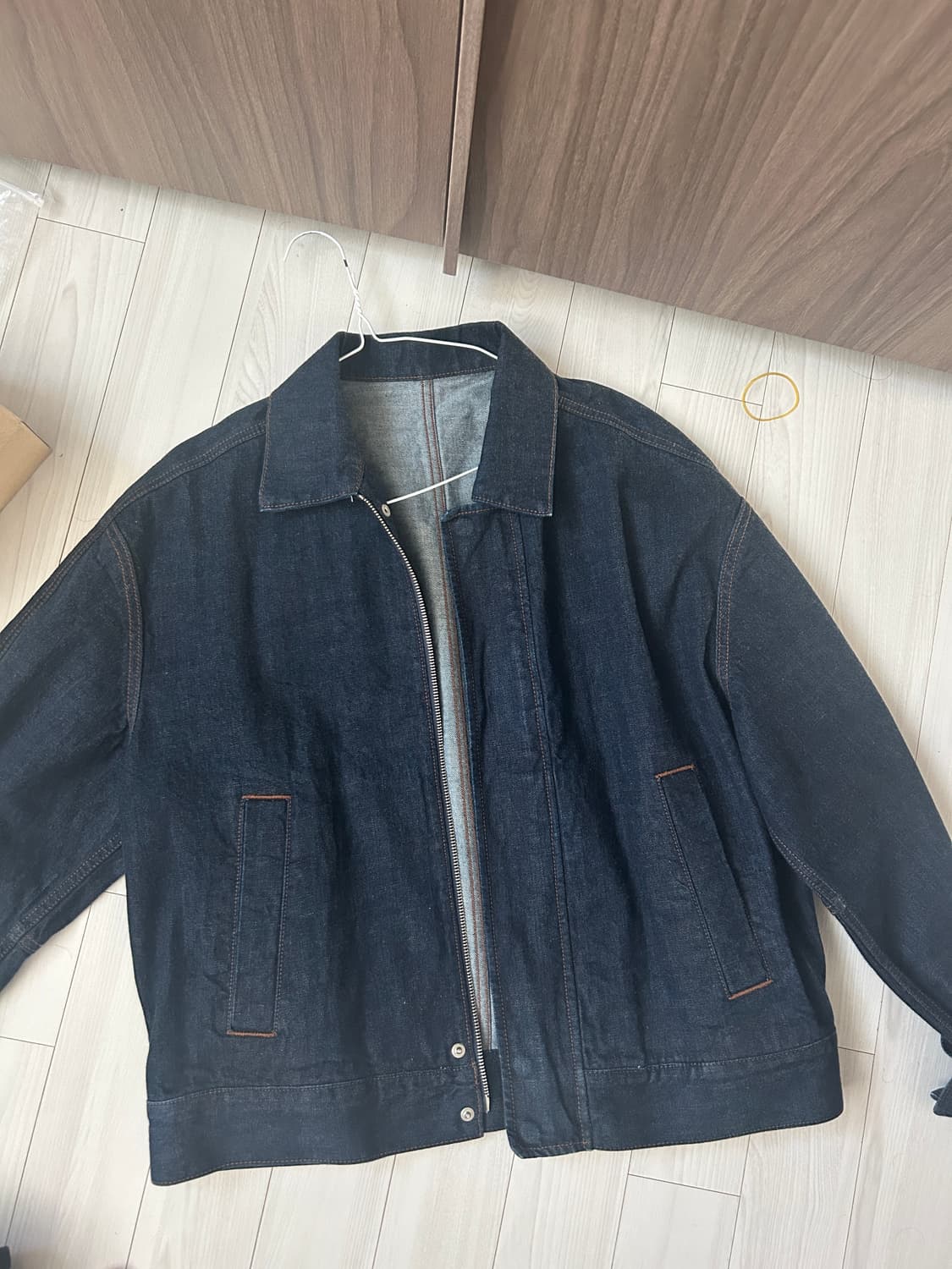 [짱구대디 컬래버]CONE 오버사이즈 데님 블루종 재킷 [딥 인디고] 상품이미지2