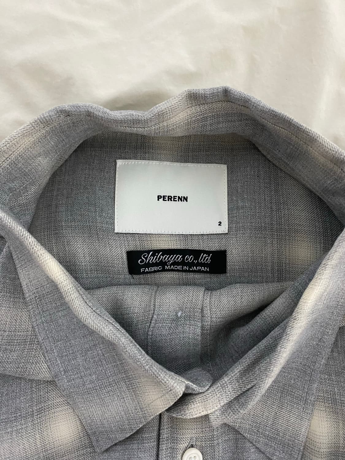 [2] 퍼렌 옴브레 체크 셔츠 그레이 perenn 상품이미지3