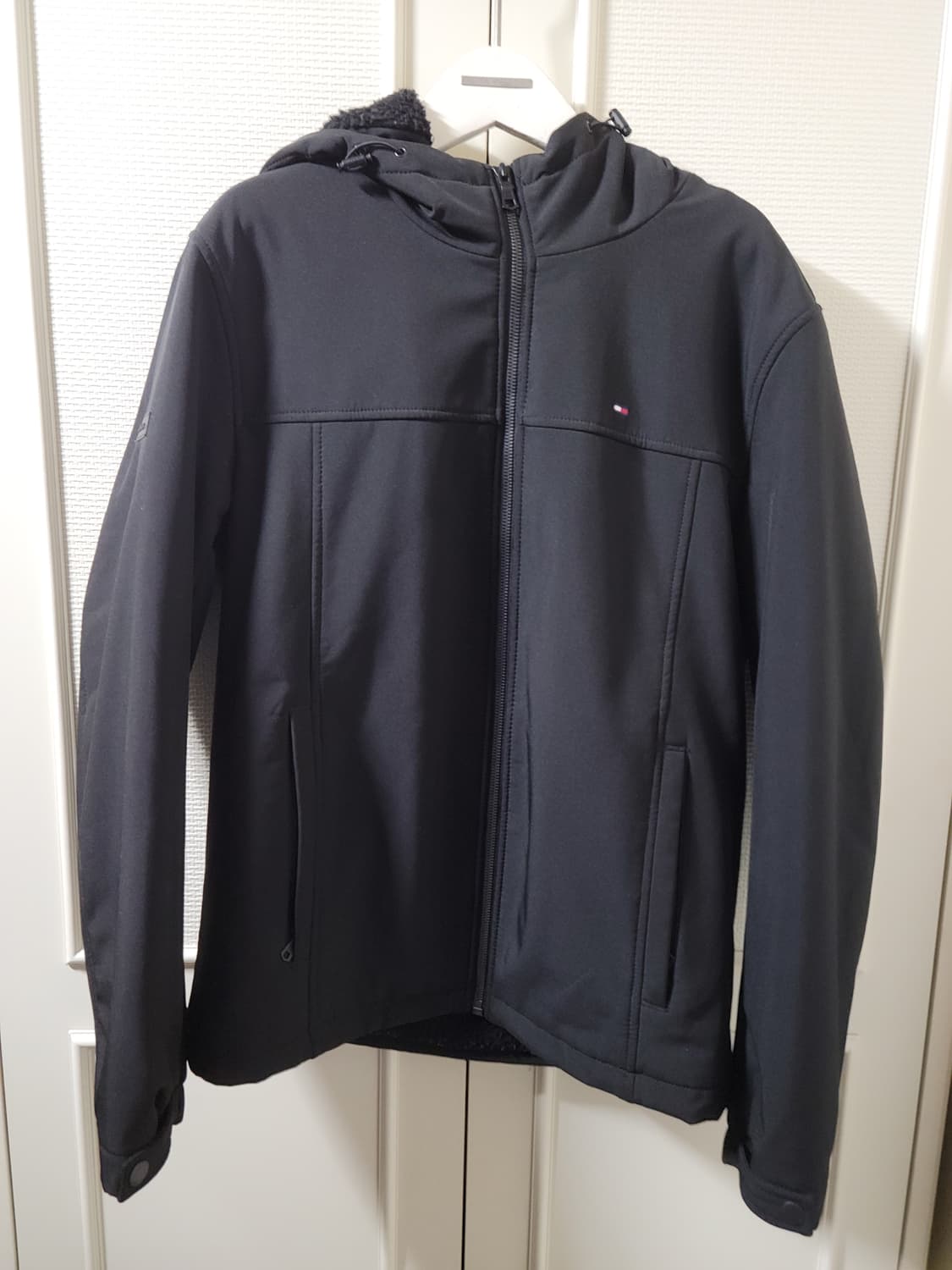 Tommy 타미힐피거 남성 후드 집업 보머 래빗 퍼 자켓 블랙 S 사이즈 상품이미지1