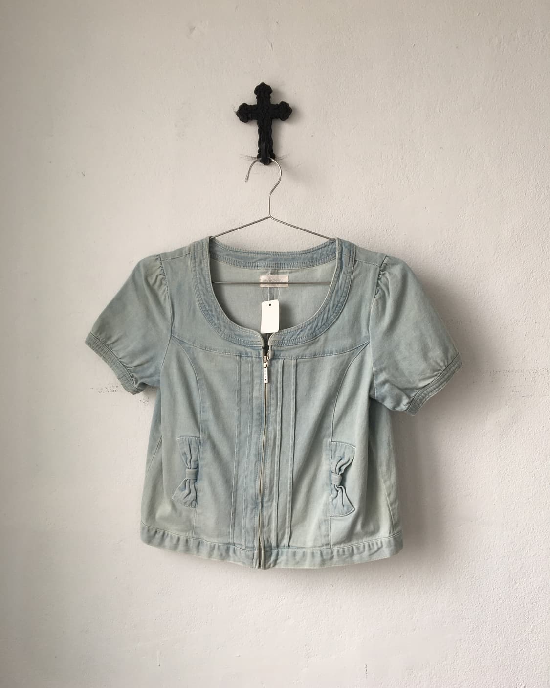 Ribbon point half sleeve jacket 상품이미지2