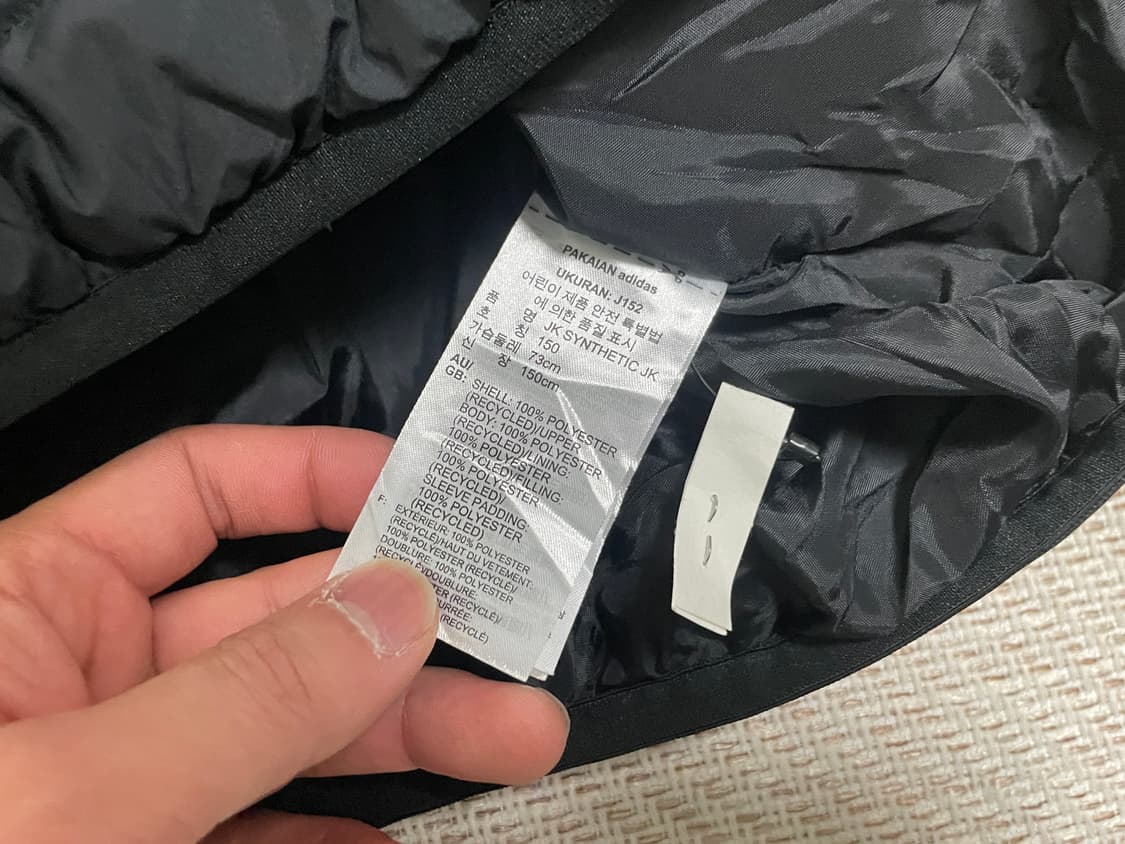 아디다스 블랙 경량 패딩 J03286 상품이미지5