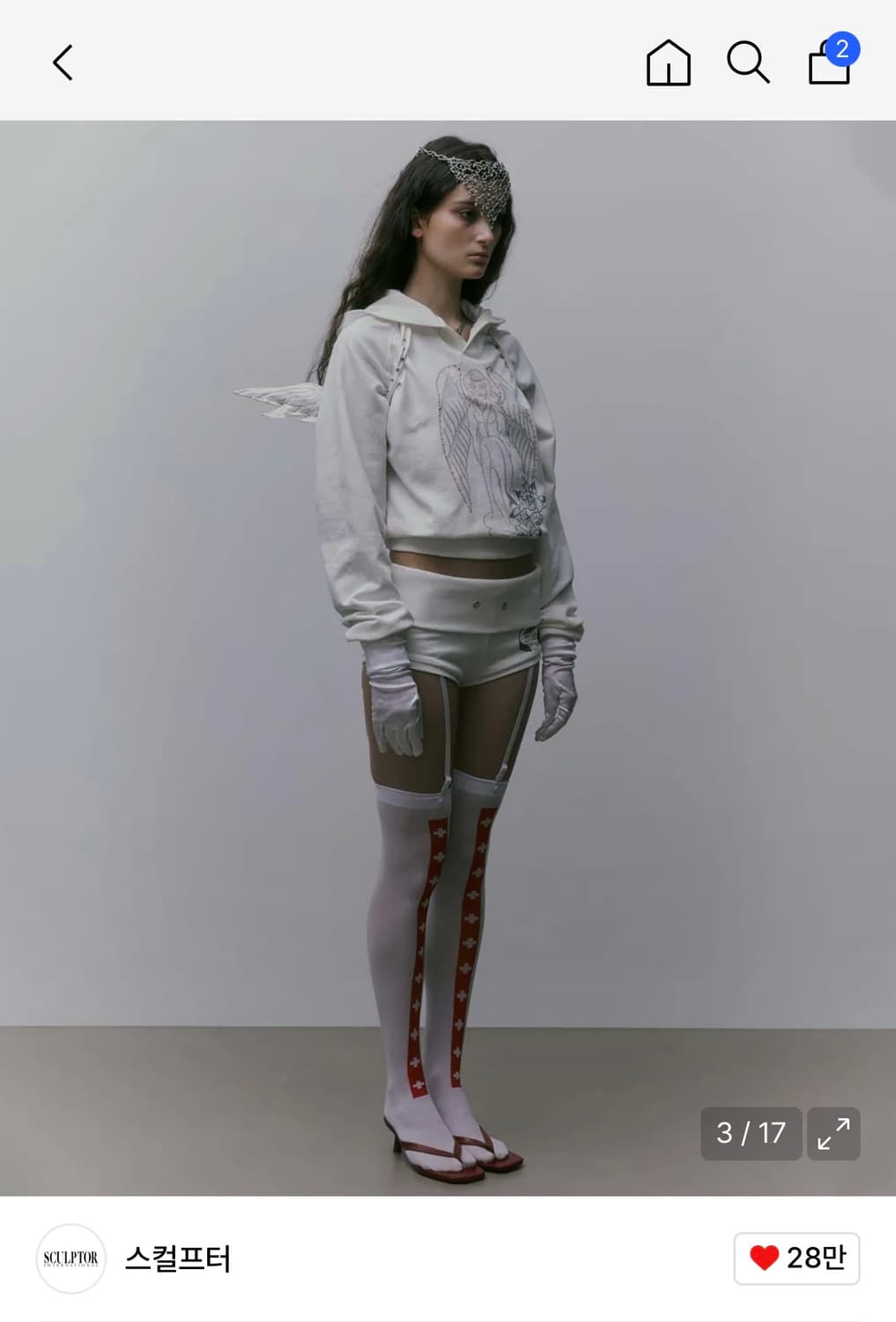 스컬프터 엔젤 후드 화이트 상품이미지3