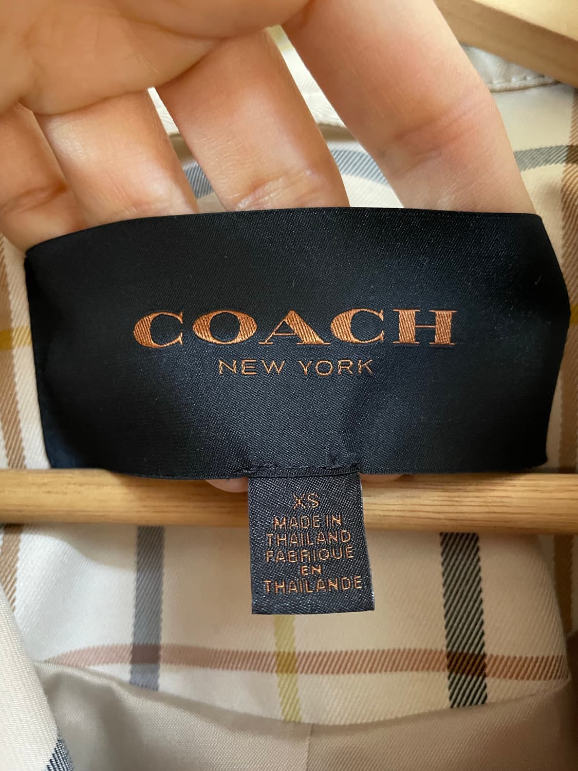 코치 COACH 체크 숏트렌치 코트 XS  상품이미지3