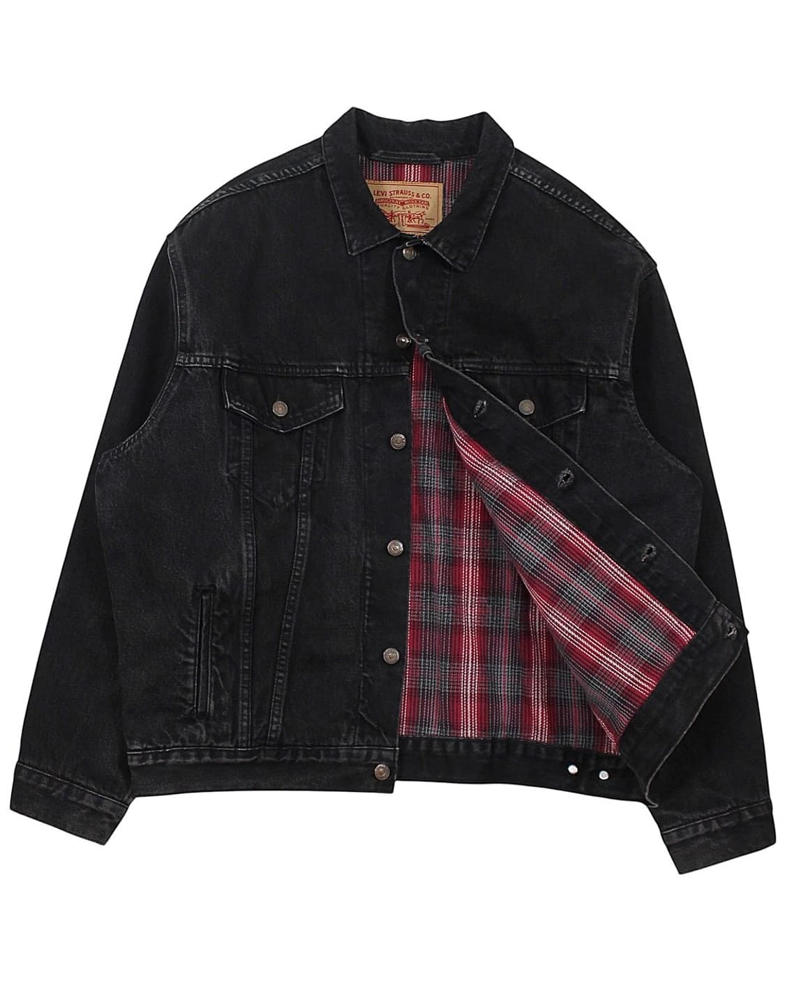 1995 USA 리바이스 70699-4159 블랙 데님 자켓 플란넬 안감 상품이미지1