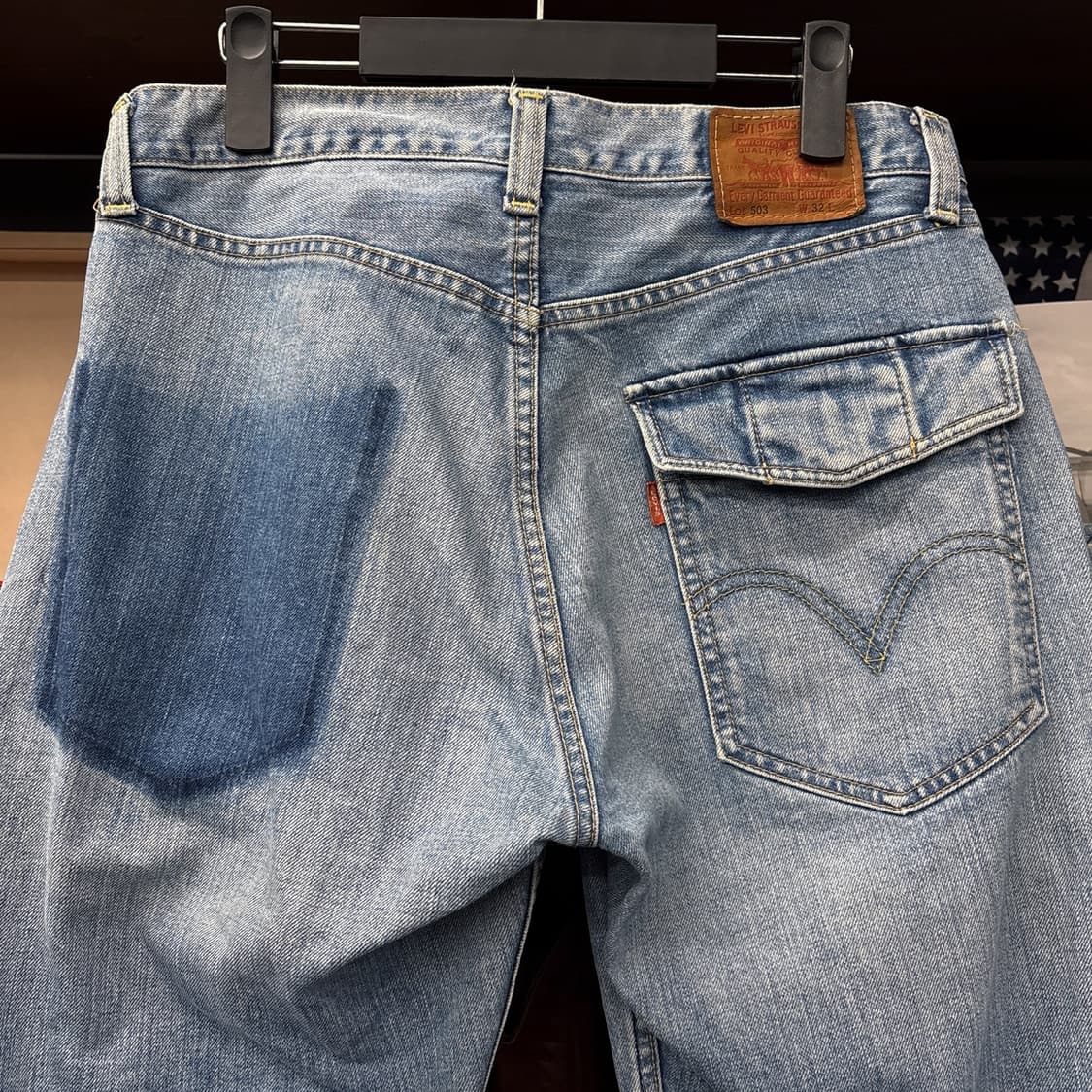 00s 리바이스 503 재팬라인 원포켓 카고 5부 데님팬츠  N1119 상품이미지4