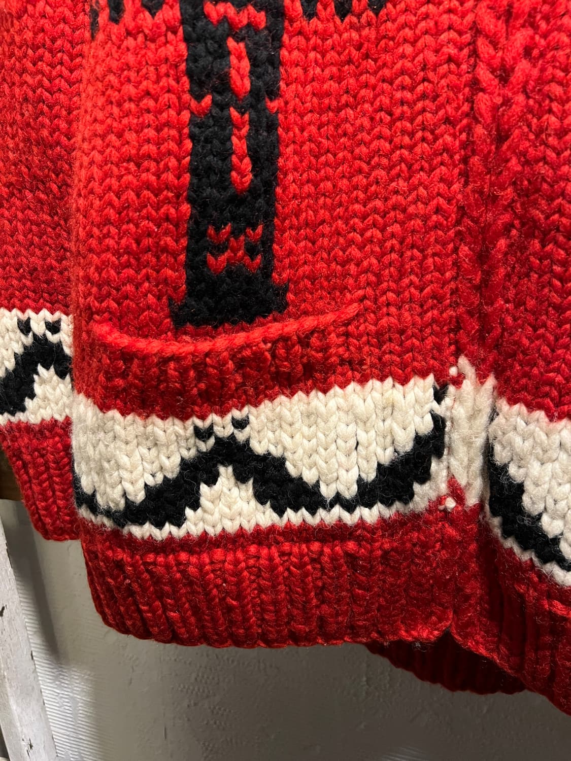 [L]KANATA 카나타 인디언 토템 레드 집업 코위찬 상품이미지5