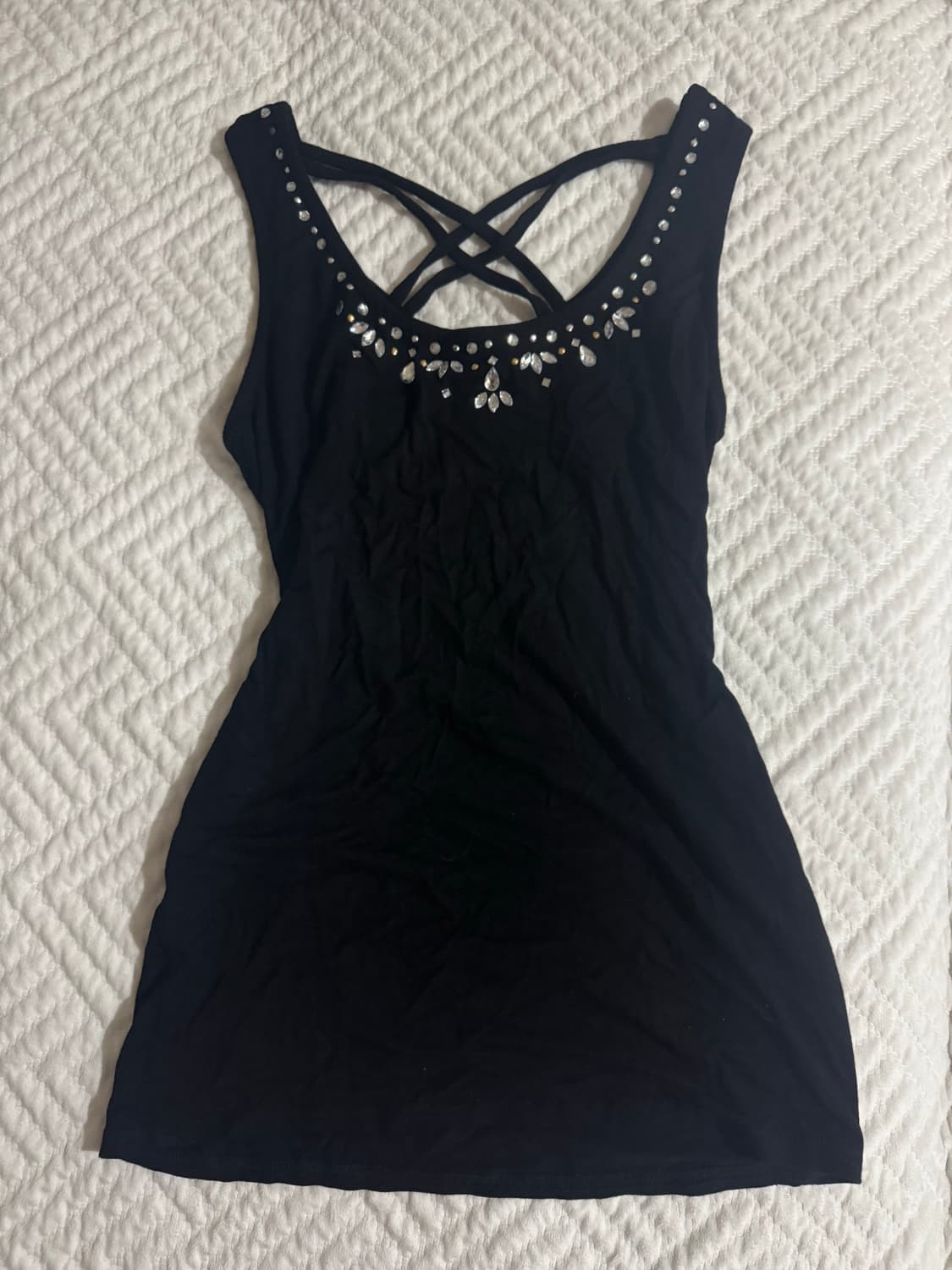 펑크 큐빅 나시 슬리브리스 상품이미지1