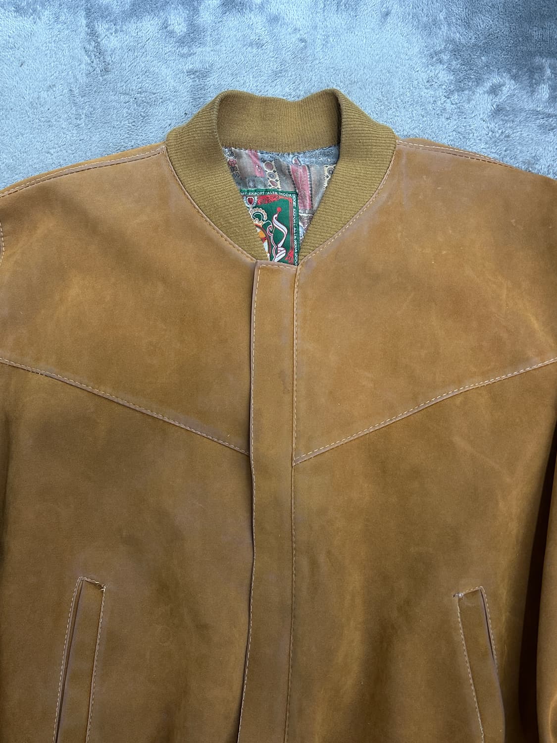 90s 이태리 스웨이드 봄버 자켓 XXL 상품이미지4