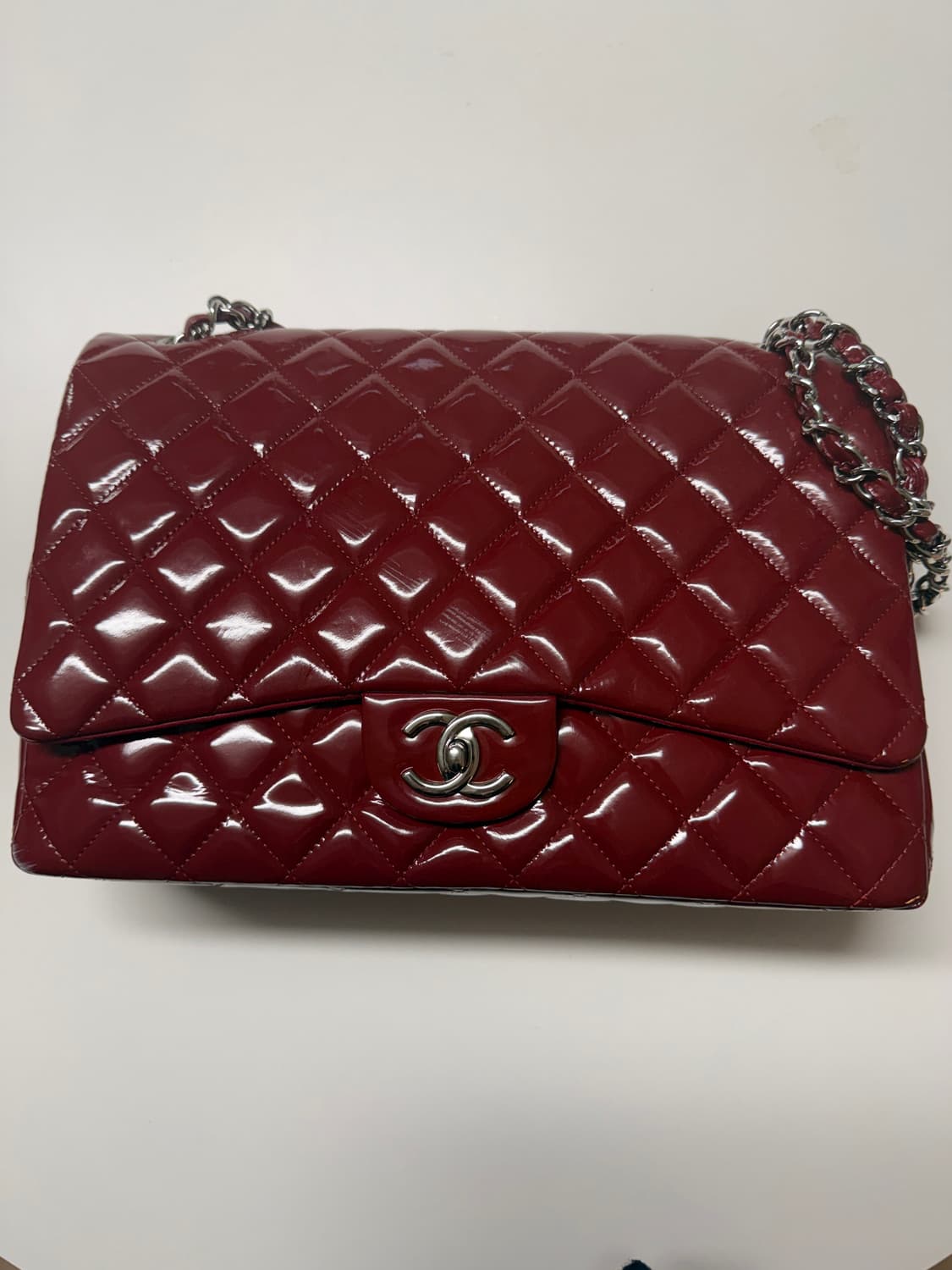 샤넬 클래식 퀼팅빅백 버건디 상품이미지1