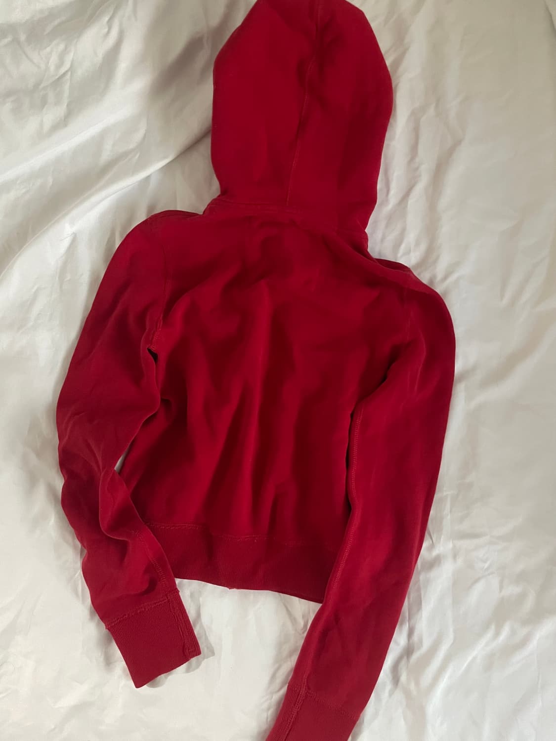 빈티지 아베크롬비 레드 크롭 후드집업 딱붙 상품이미지4