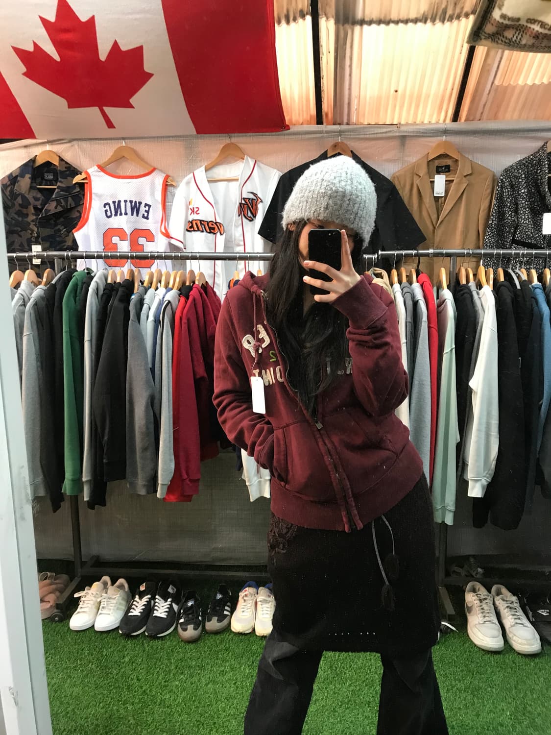 홀리스터 버건디 빈티지 후드집업 상품이미지2