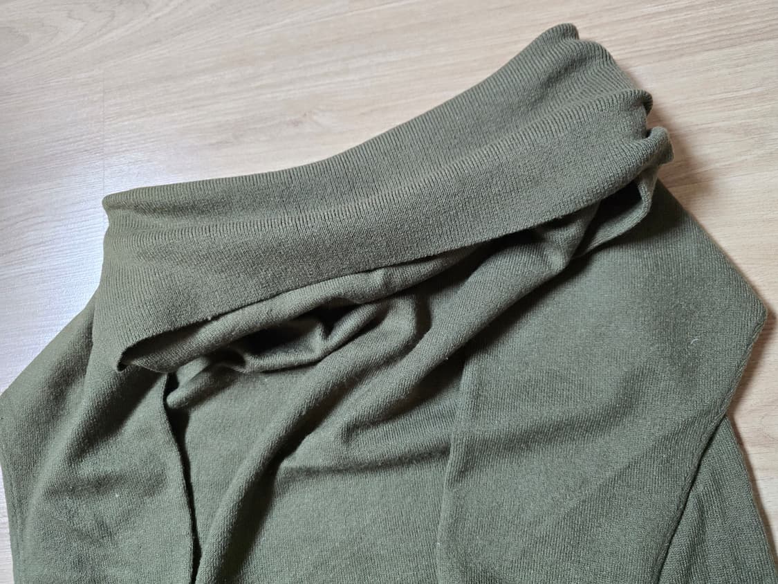 Lowrys farm 올리브 니트원피스 터틀넥 카울넥 보트넥 오프숄더 상품이미지2